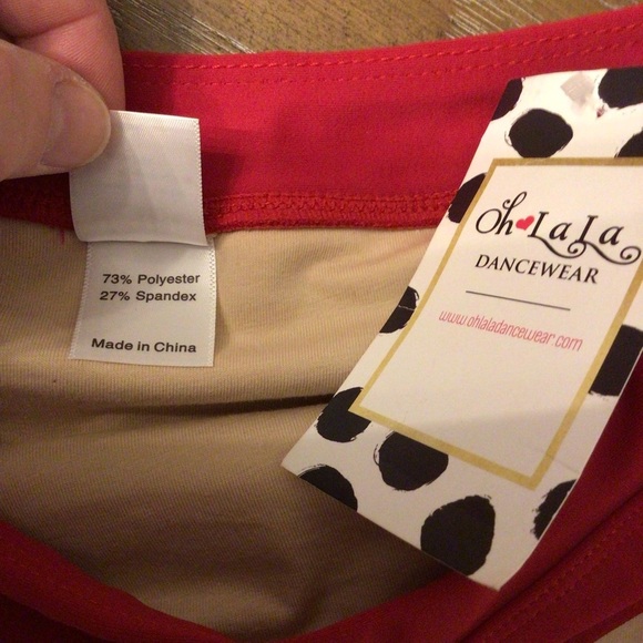 Oh La La Dancewear Dare to be Different Red Dance Brief Size Adult Small - Picture 7 of 8